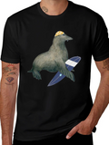 Surfing Seal T-Shirt - Cool Graphic Tee product image 1