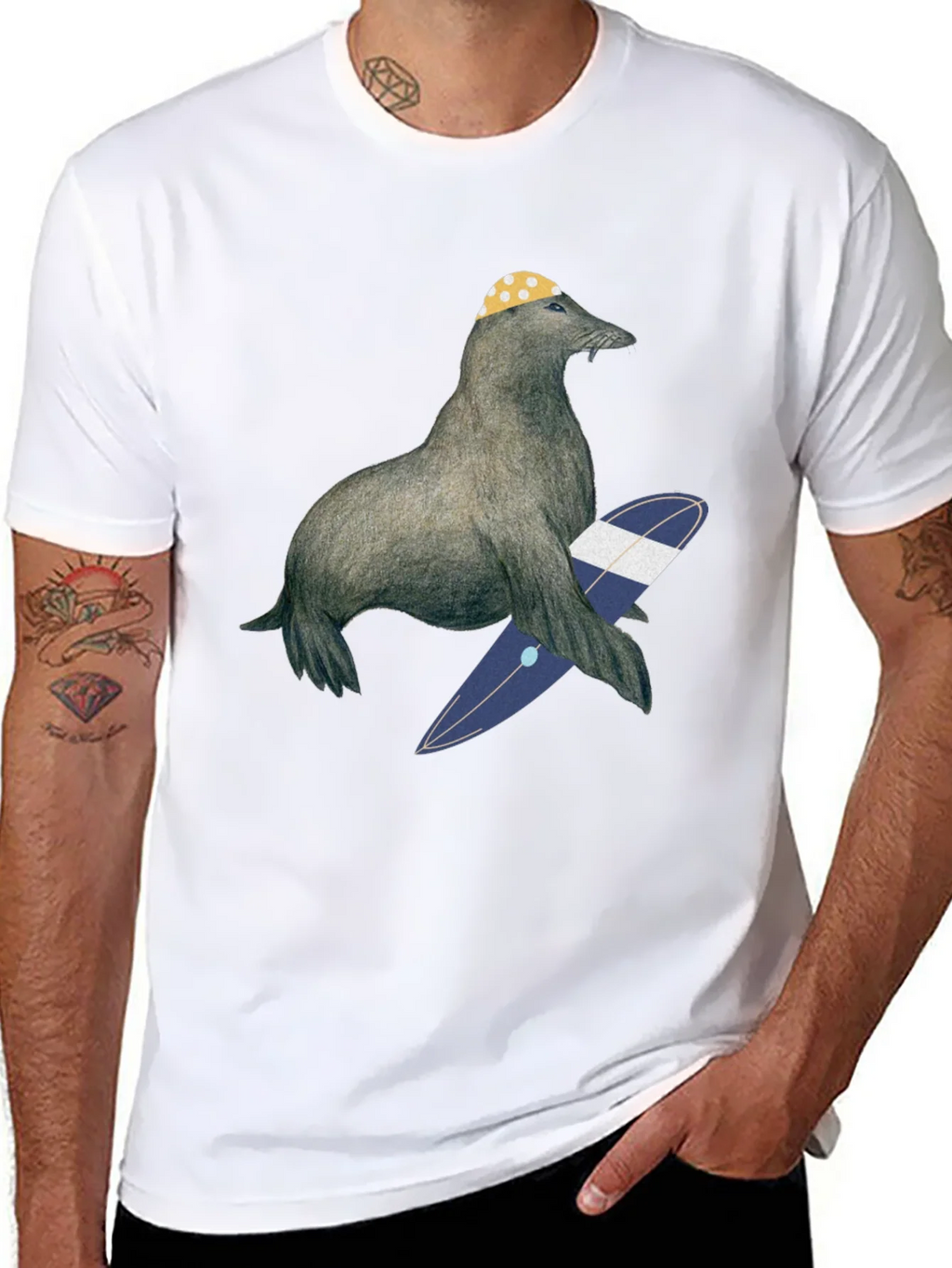 Surfing Seal T-Shirt - Cool Graphic Tee product image 10