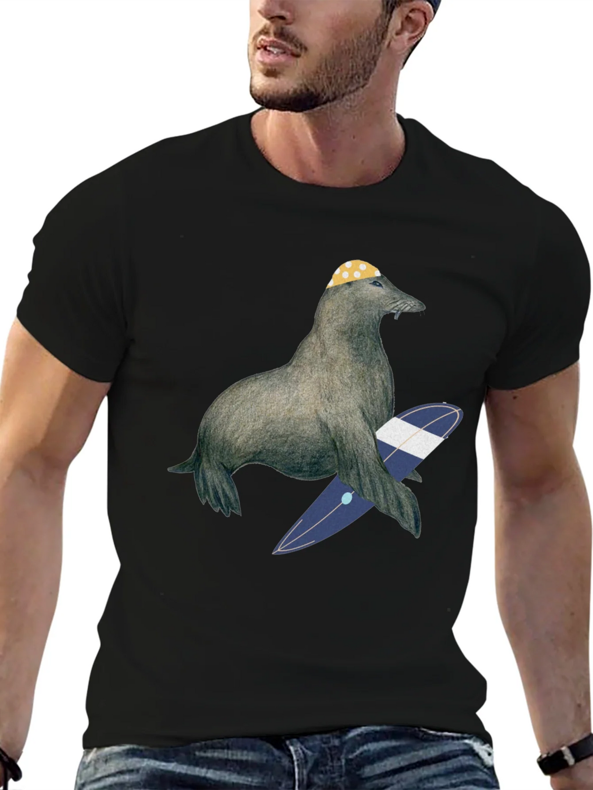 Surfing Seal T-Shirt - Cool Graphic Tee product image 9