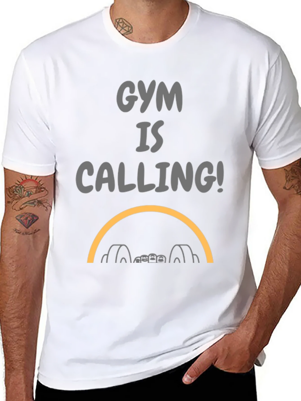 Gym Is Calling Black Graphic Tee product image 10