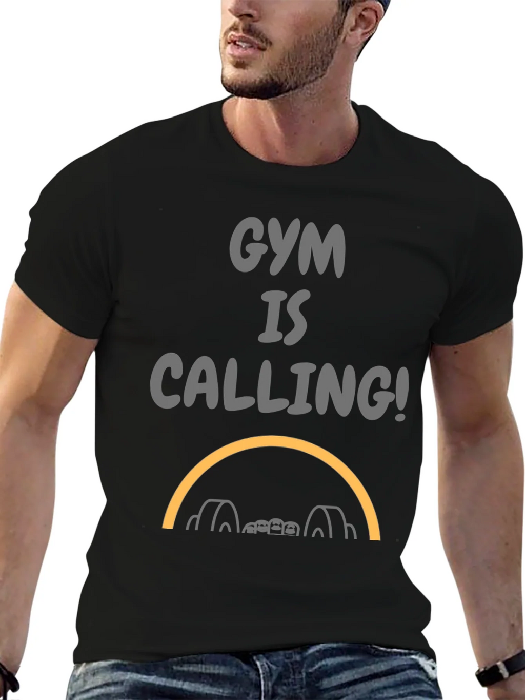 Gym Is Calling Black Graphic Tee product image 9