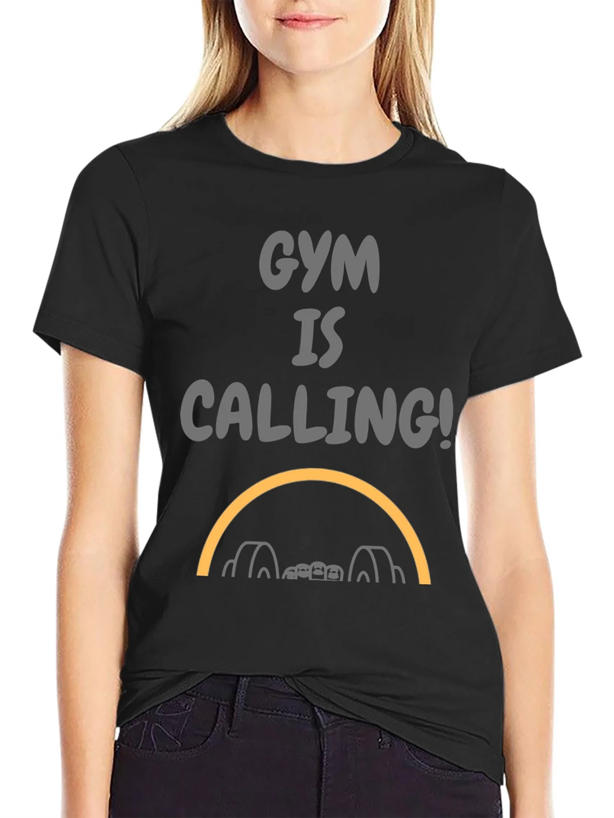 Gym Is Calling Black Graphic Tee product image 5