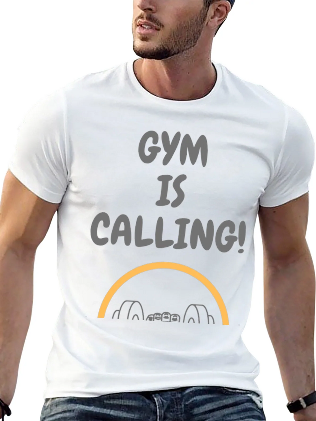 Gym Is Calling Black Graphic Tee product image 4