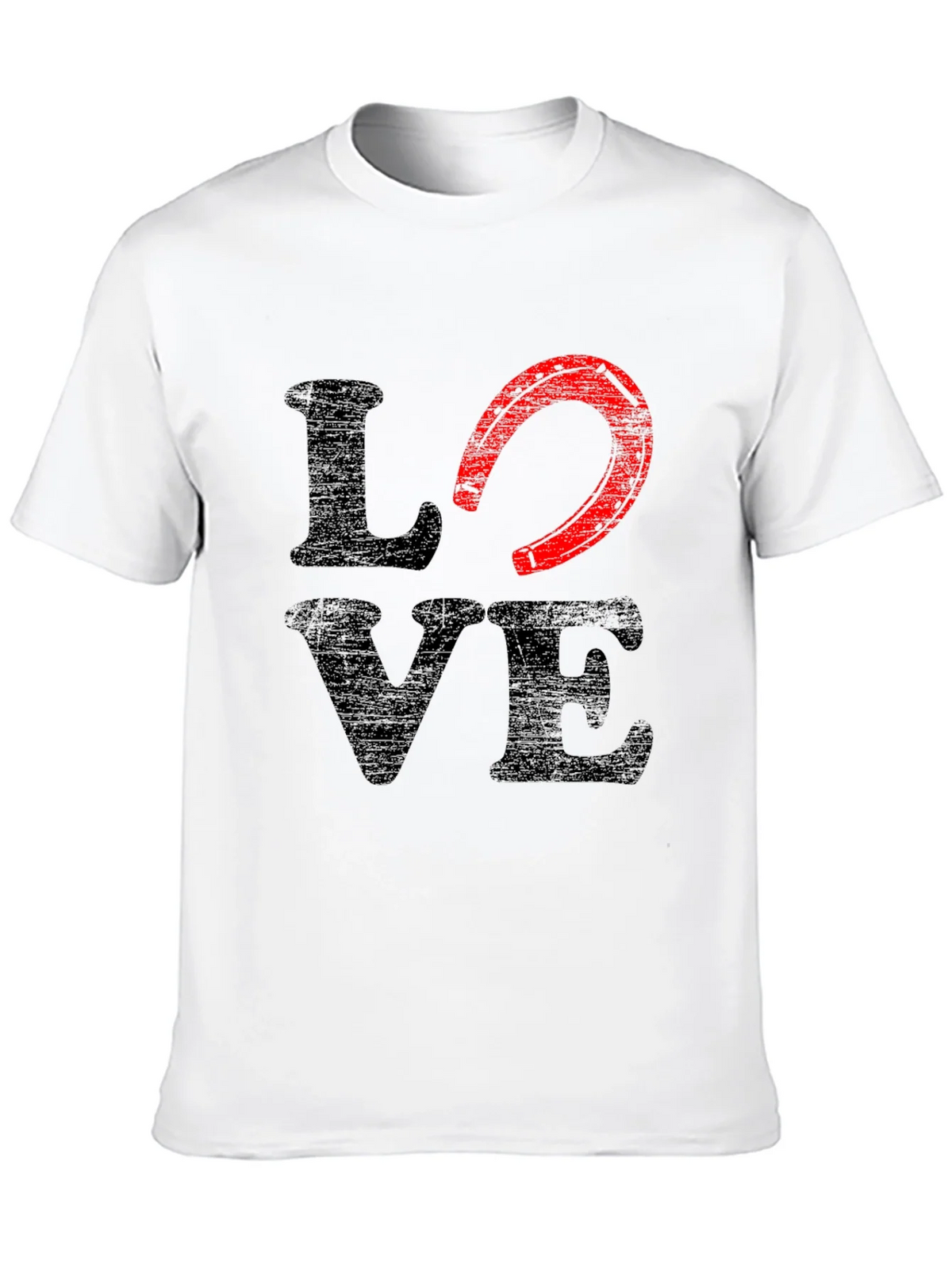 Love Horseshoe Graphic Tee - Black Cotton Blend product image 12