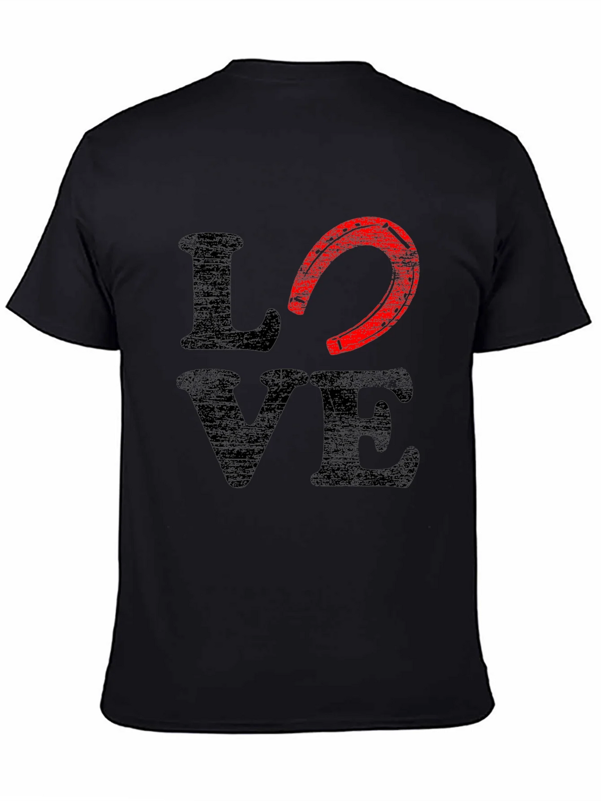 Love Horseshoe Graphic Tee - Black Cotton Blend product image 7