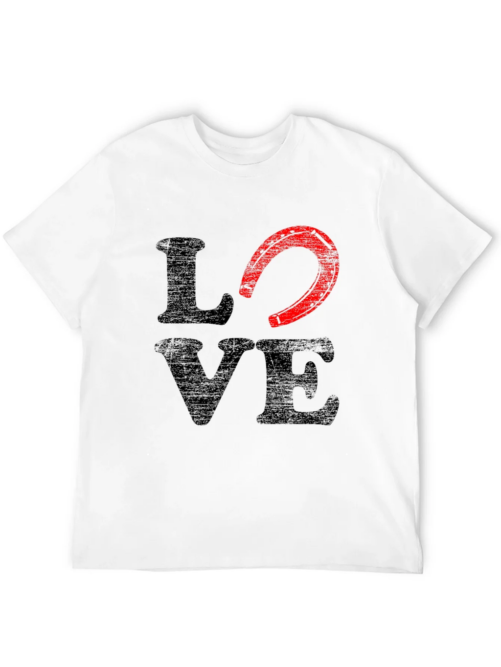 Love Horseshoe Graphic Tee - Black Cotton Blend product image 3