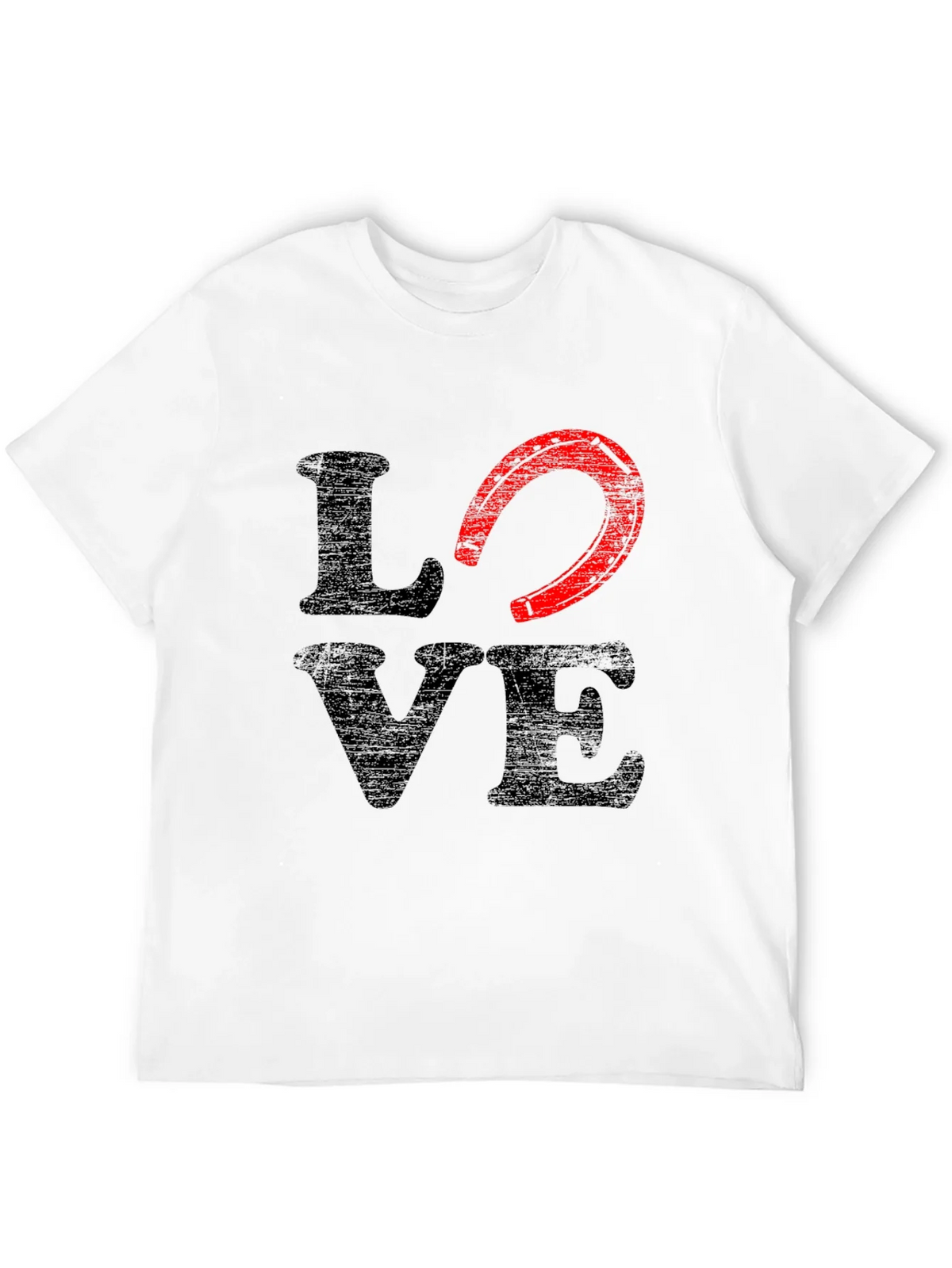 Love Horseshoe Graphic Tee - Black Cotton Blend product image 3