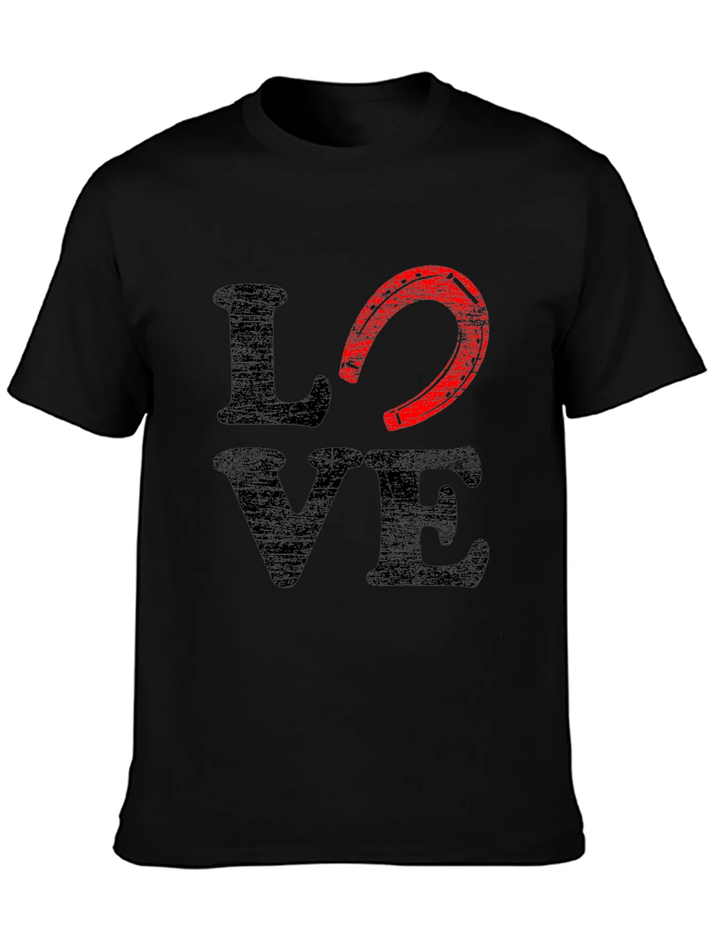 Love Horseshoe Graphic Tee - Black Cotton Blend product image 6