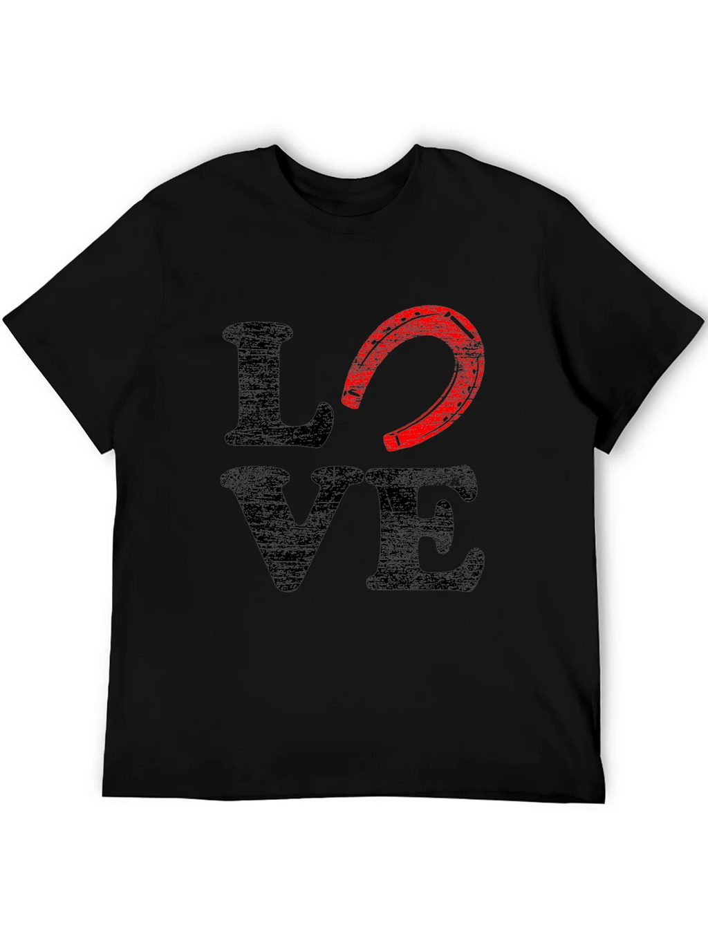 Love Horseshoe Graphic Tee - Black Cotton Blend product image 8