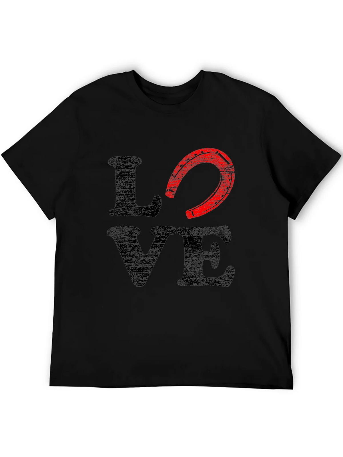 Love Horseshoe Graphic Tee - Black Cotton Blend product image 8