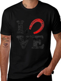 Love Horseshoe Graphic Tee - Black Cotton Blend product image 1