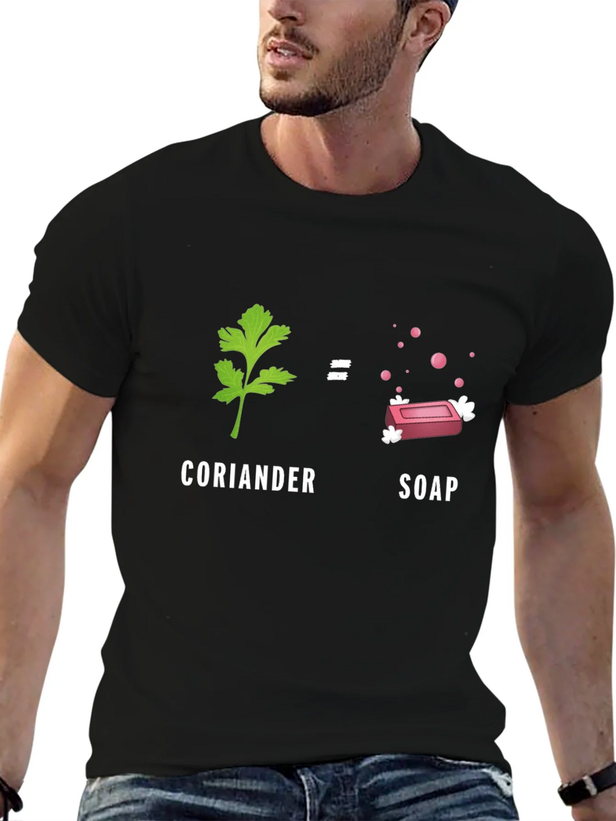 Coriander Soap Funny T-Shirt Black Cotton Tee product image 6