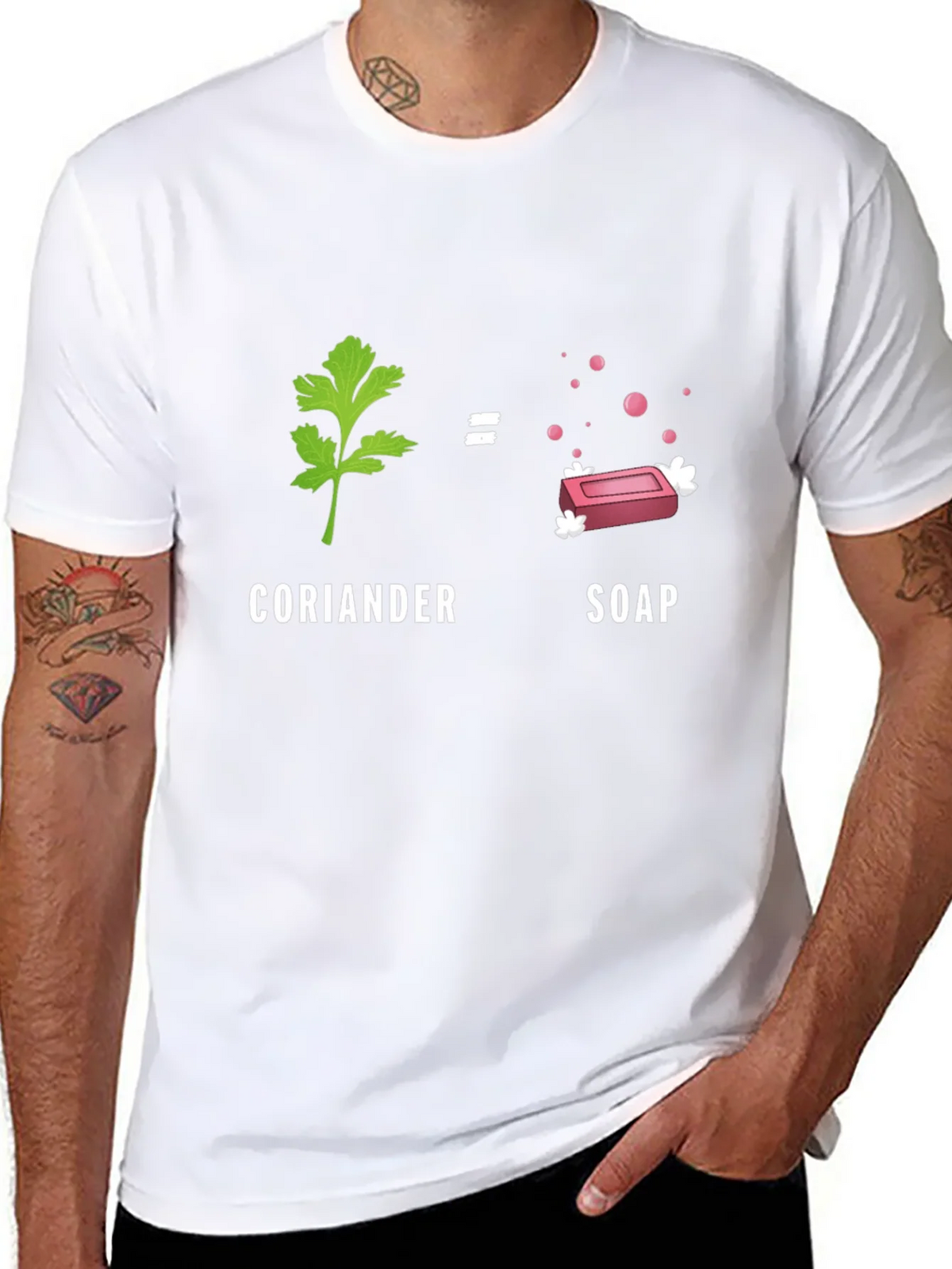 Coriander Soap Funny T-Shirt Black Cotton Tee product image 7