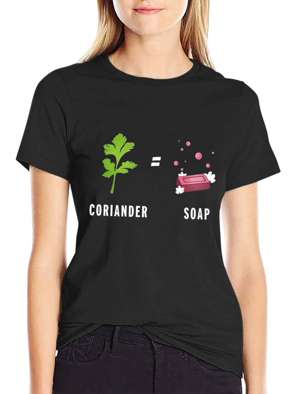 Coriander Soap Funny T-Shirt Black Cotton Tee product image 2