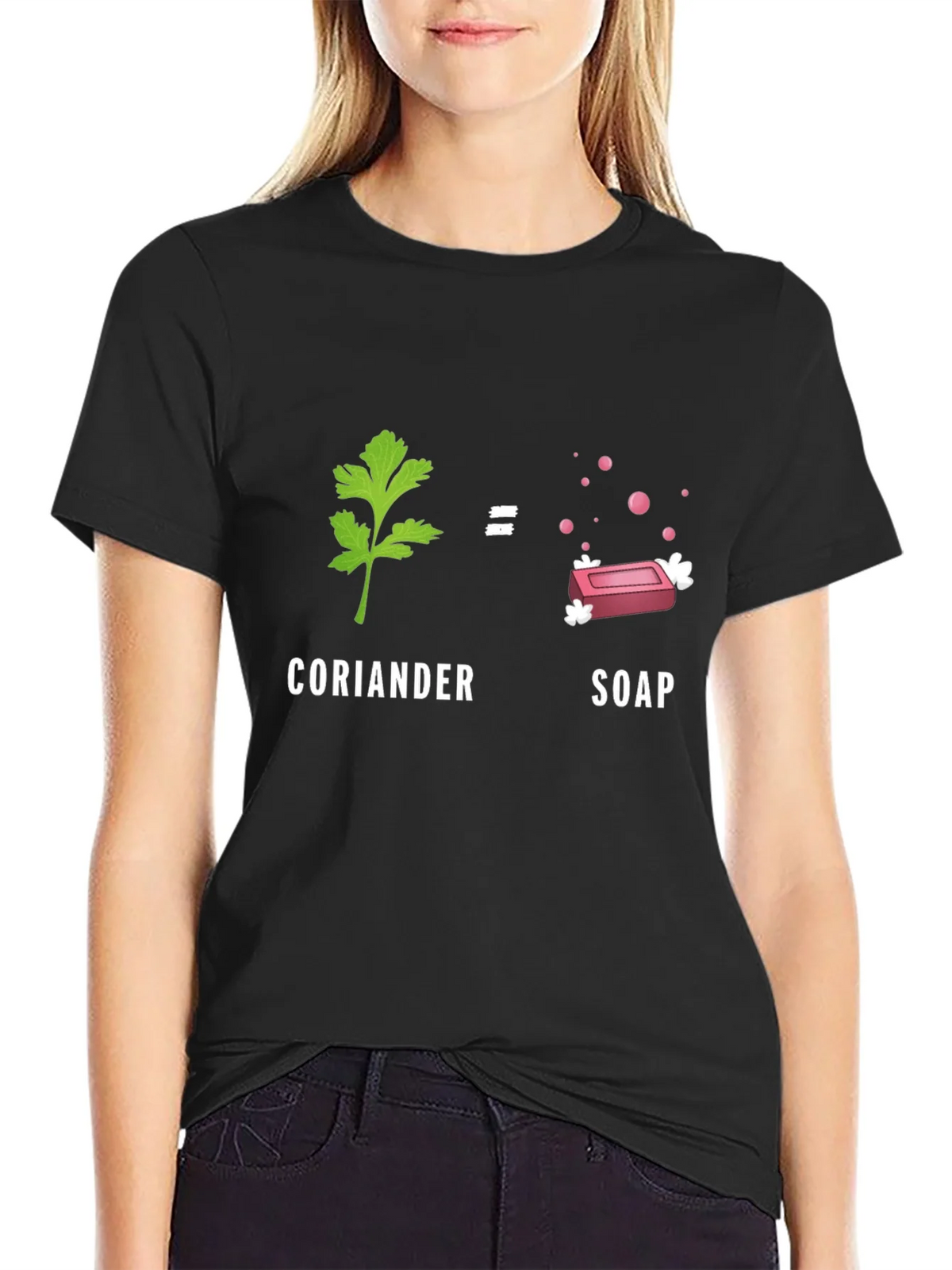 Coriander Soap Funny T-Shirt Black Cotton Tee product image 2