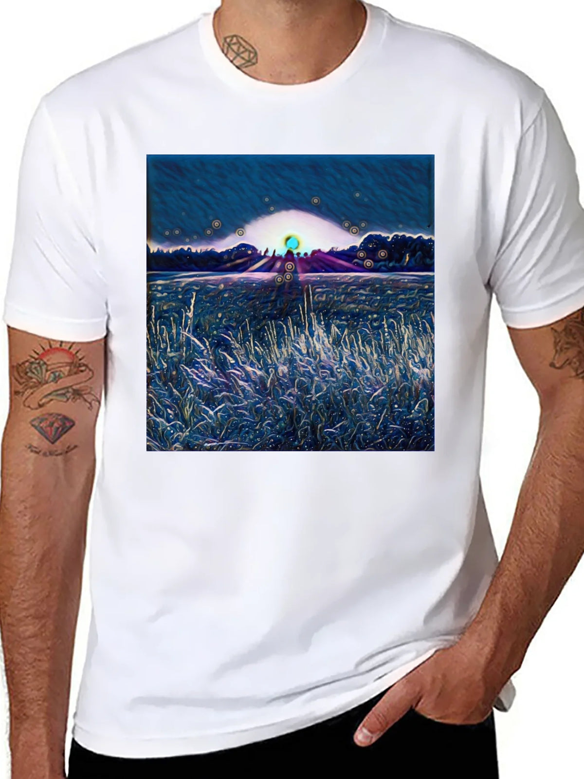 Abstract Landscape Graphic Tee - Soft Cotton Blend product image 10
