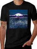 Abstract Landscape Graphic Tee - Soft Cotton Blend product image 1