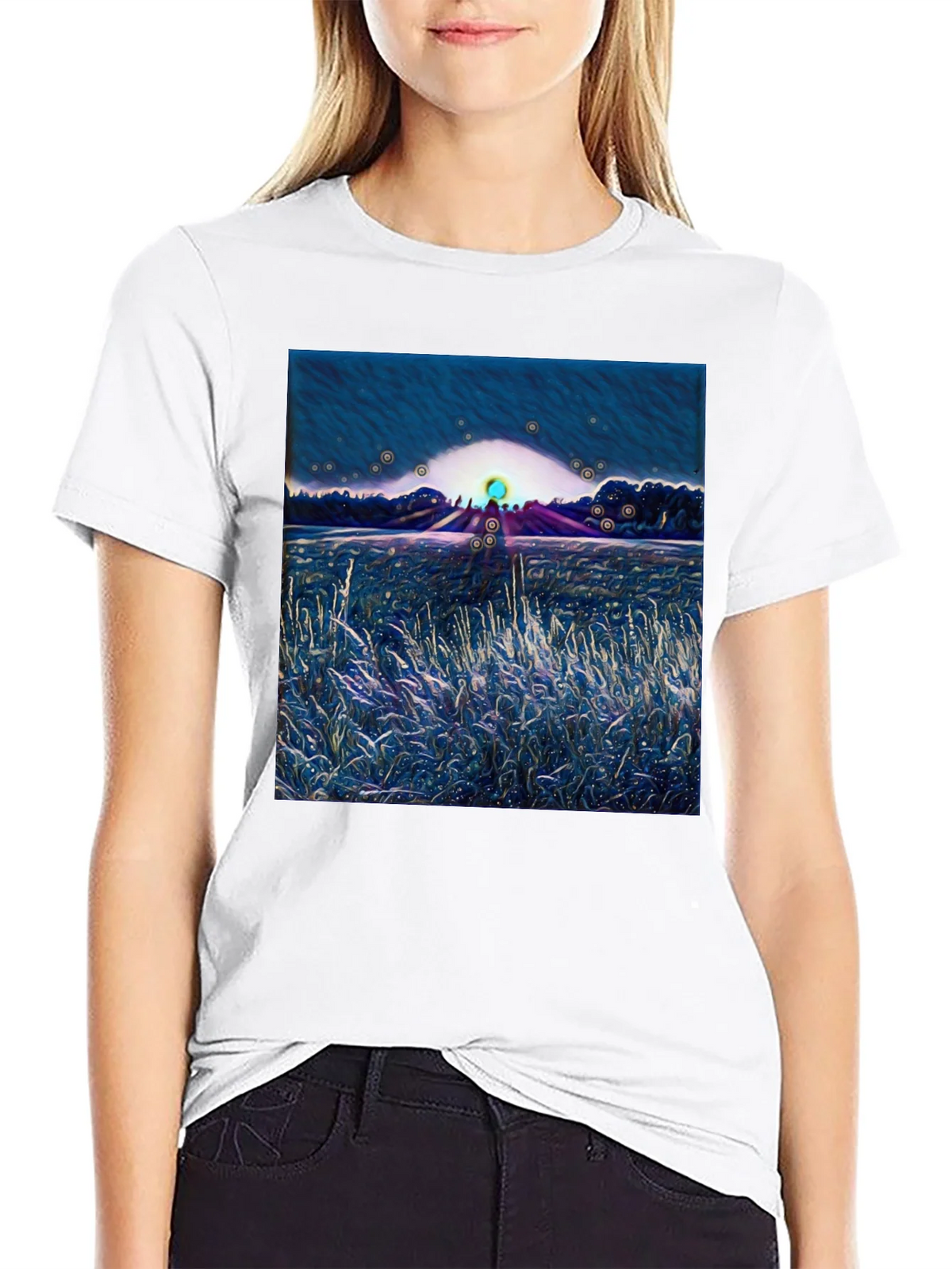 Abstract Landscape Graphic Tee - Soft Cotton Blend product image 11