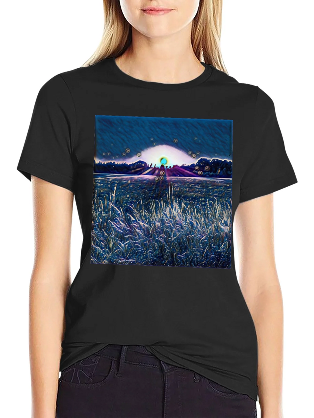 Abstract Landscape Graphic Tee - Soft Cotton Blend product image 5