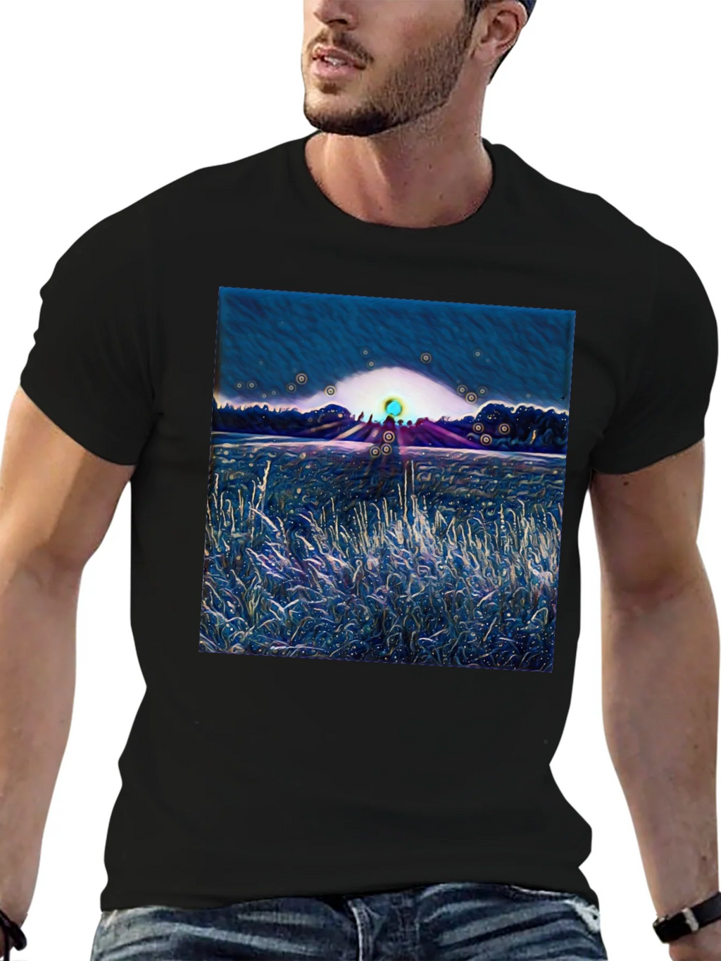 Abstract Landscape Graphic Tee - Soft Cotton Blend product image 9