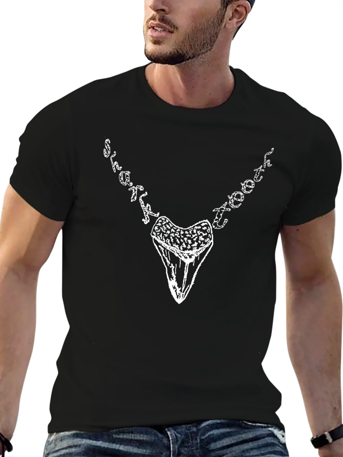 Shark Tooth Graphic Tee - Black product image 6