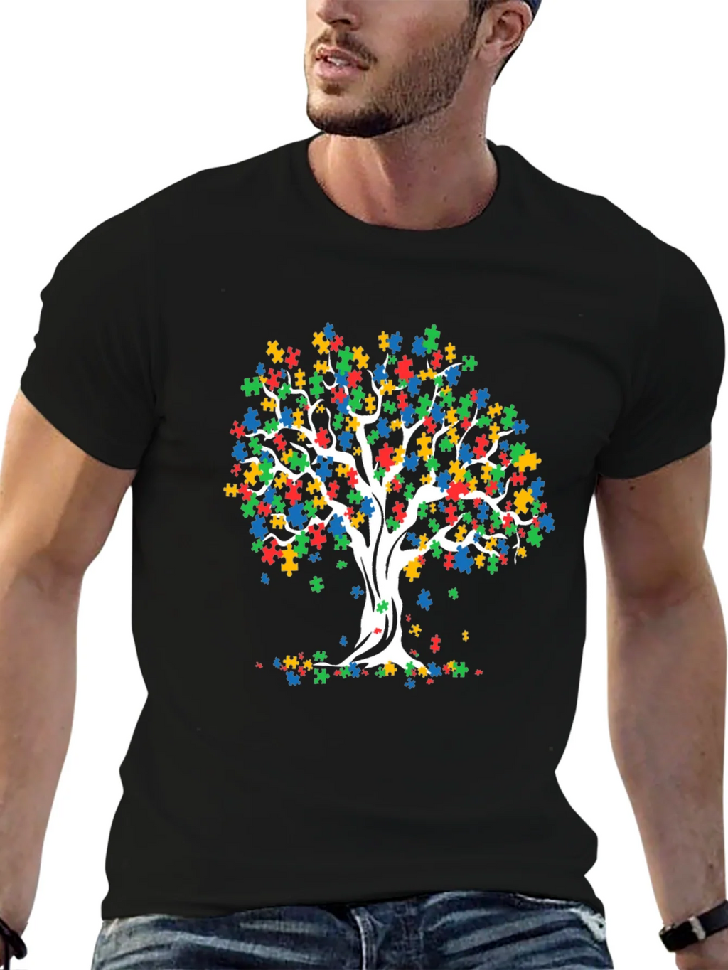 Autism Awareness Puzzle Tree T-Shirt product image 6