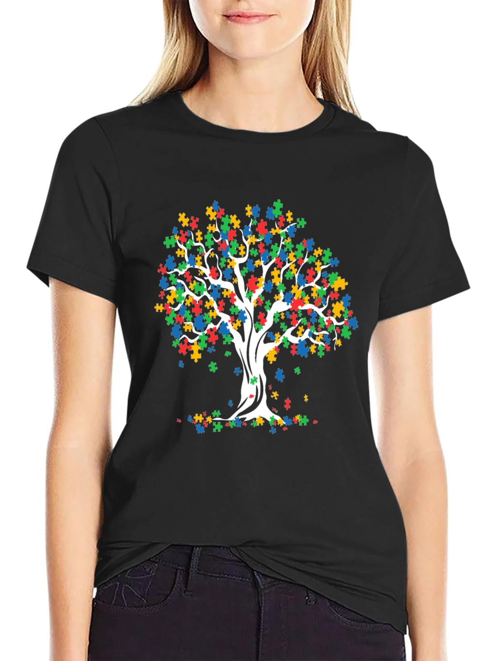 Autism Awareness Puzzle Tree T-Shirt product image 2