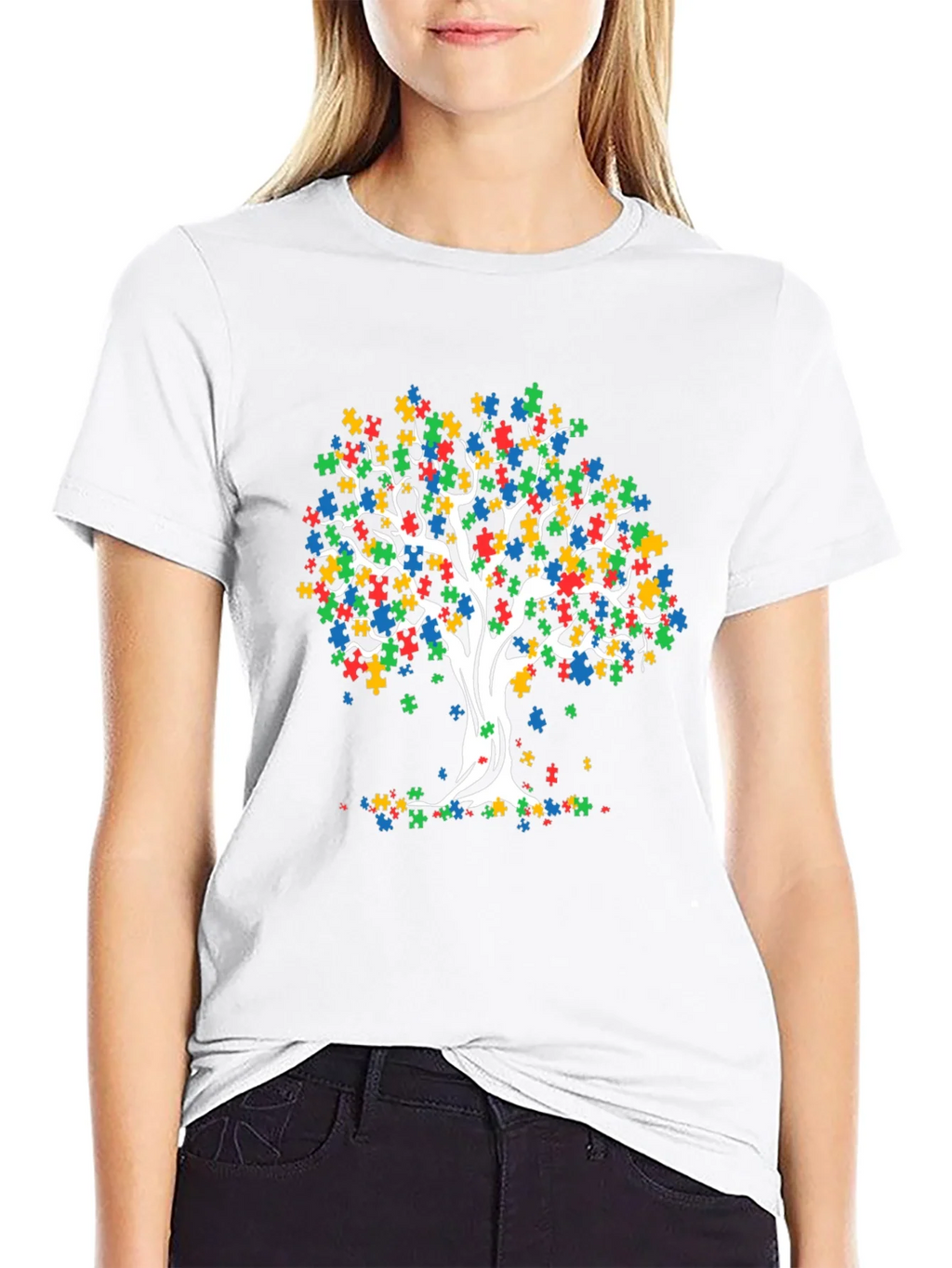 Autism Awareness Puzzle Tree T-Shirt product image 8