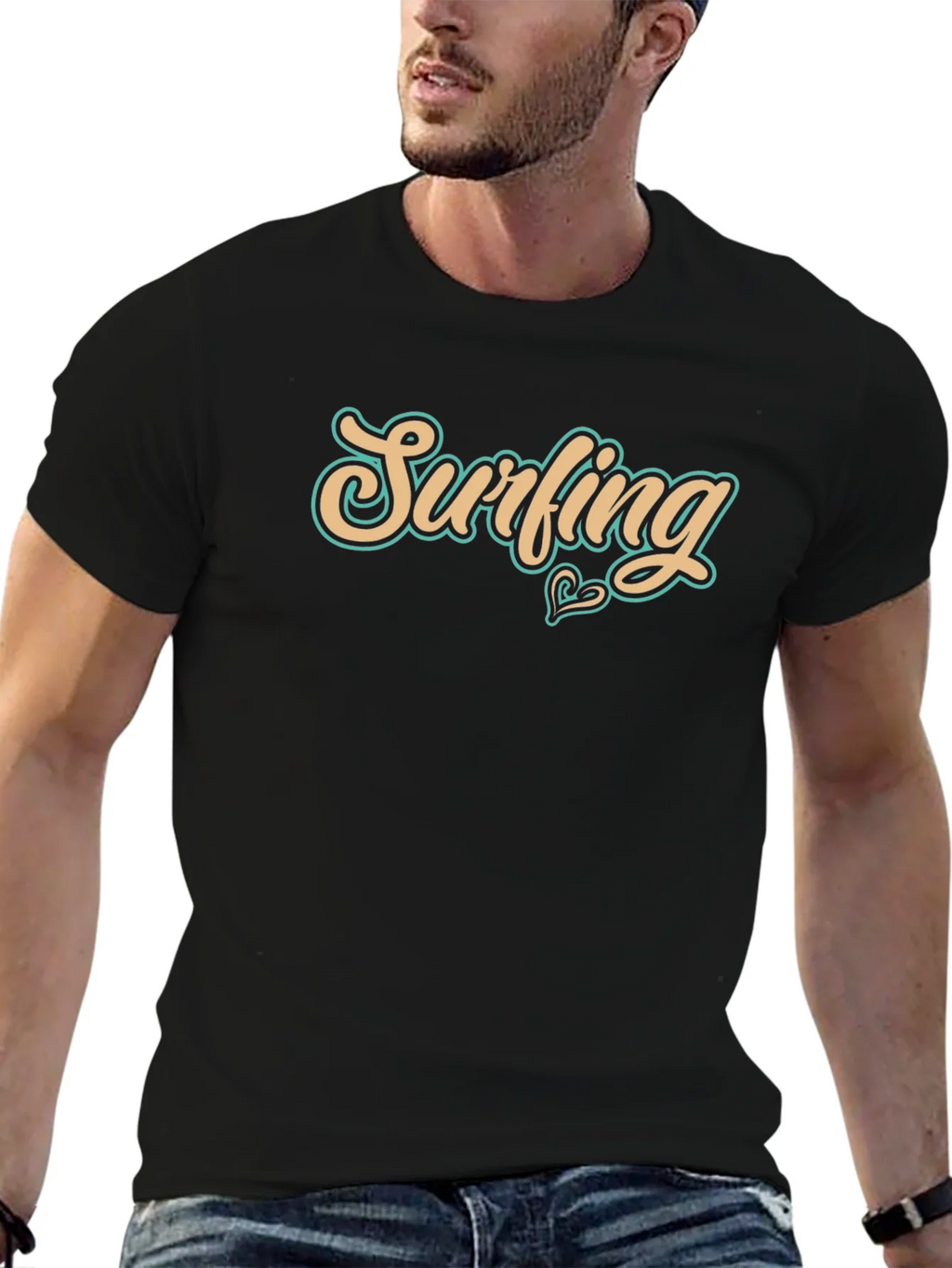 Surfing Graphic Black T-Shirt - Casual Wear product image 9