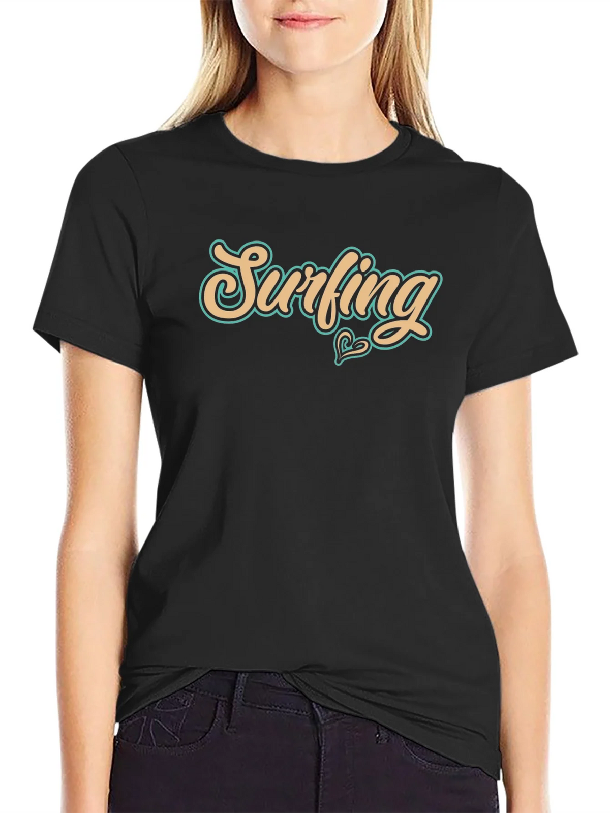 Surfing Graphic Black T-Shirt - Casual Wear product image 5