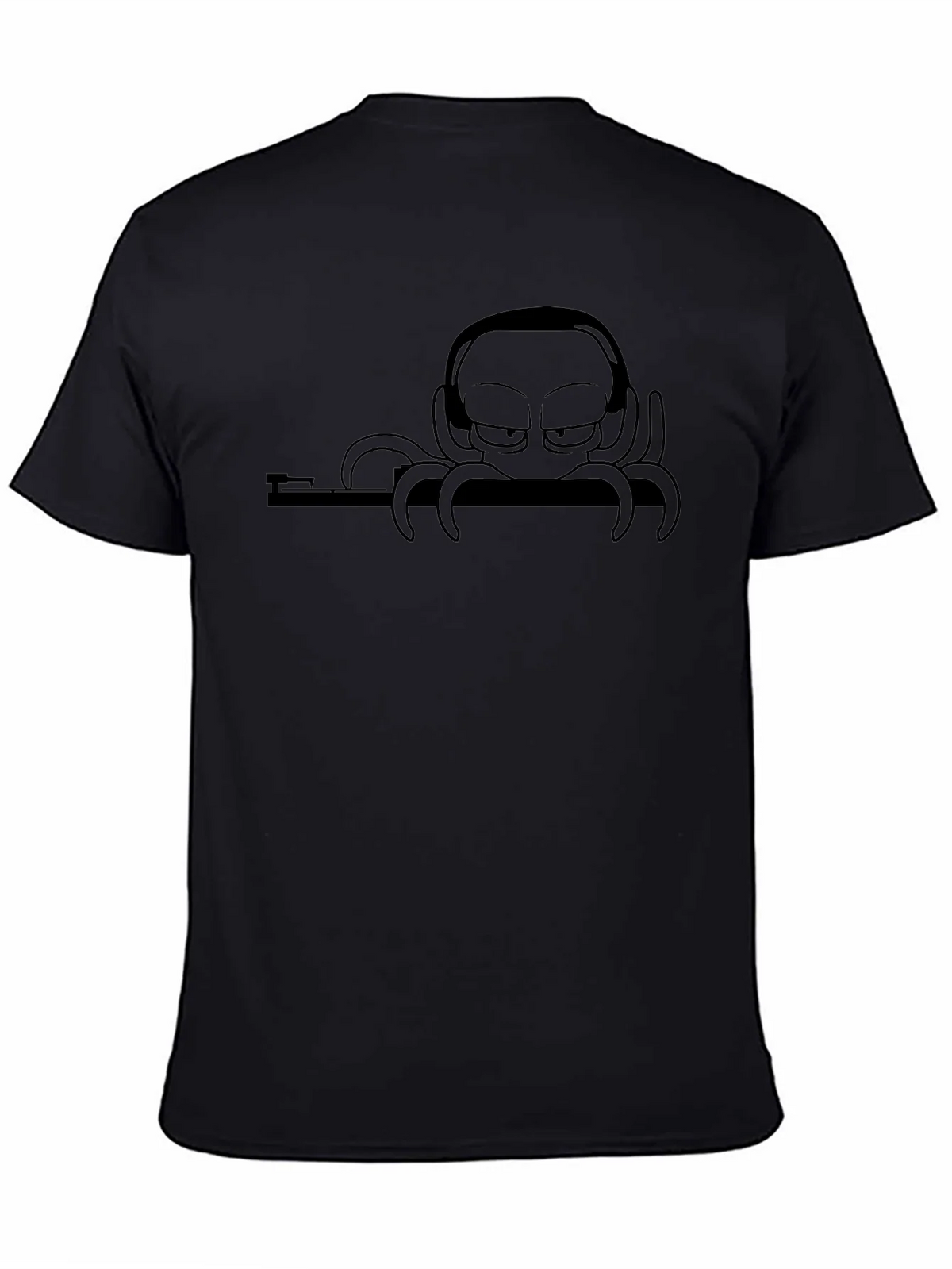 Cool Octopus DJ Graphic T-Shirt - Black Cotton Tee product image 4