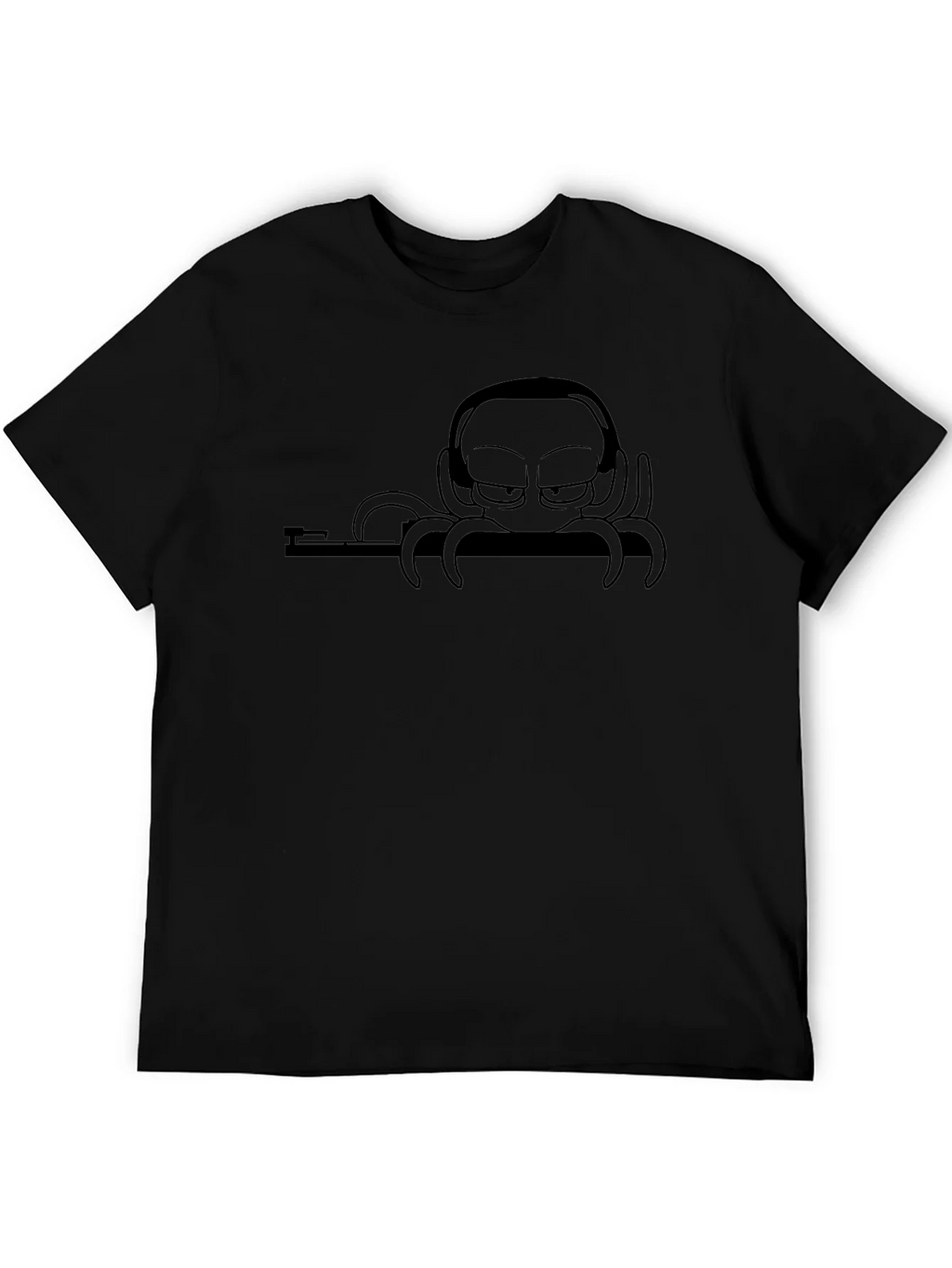 Cool Octopus DJ Graphic T-Shirt - Black Cotton Tee product image 5