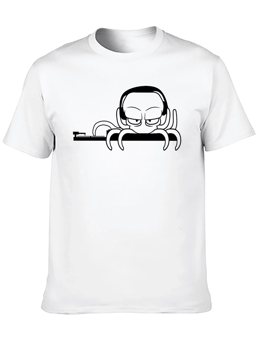 Cool Octopus DJ Graphic T-Shirt - Black Cotton Tee product image 9