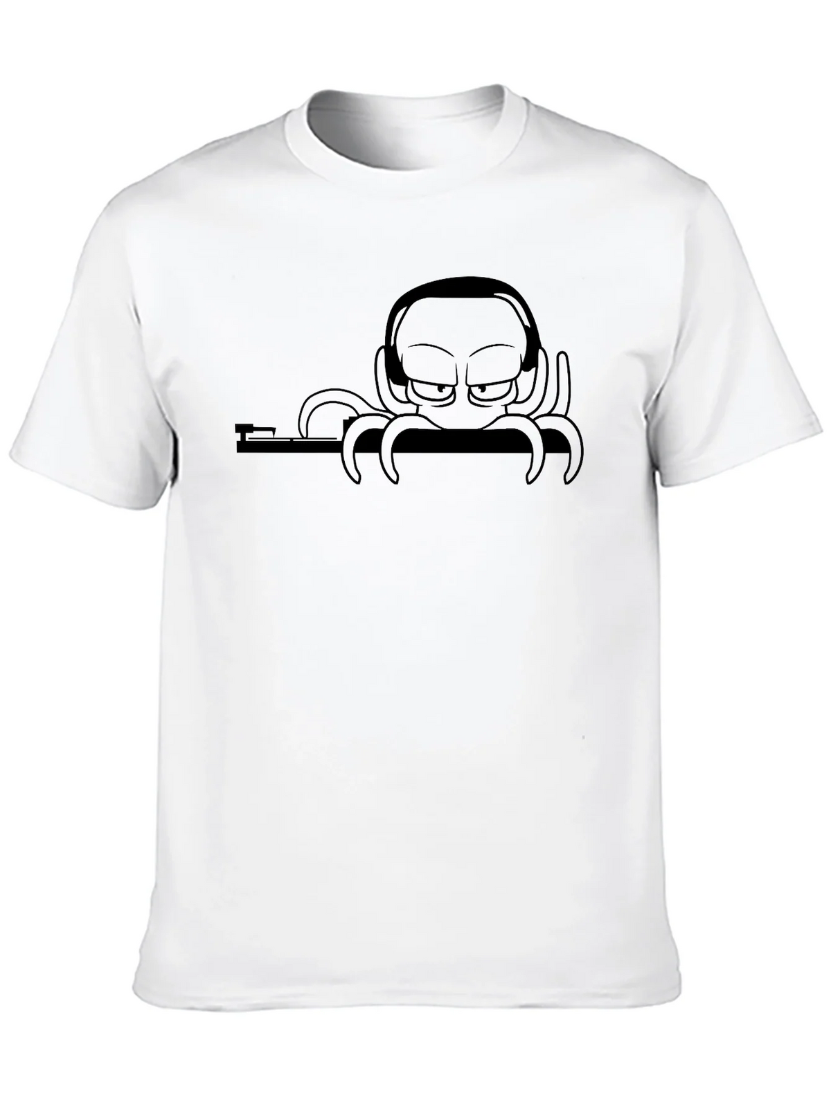 Cool Octopus DJ Graphic T-Shirt - Black Cotton Tee product image 9