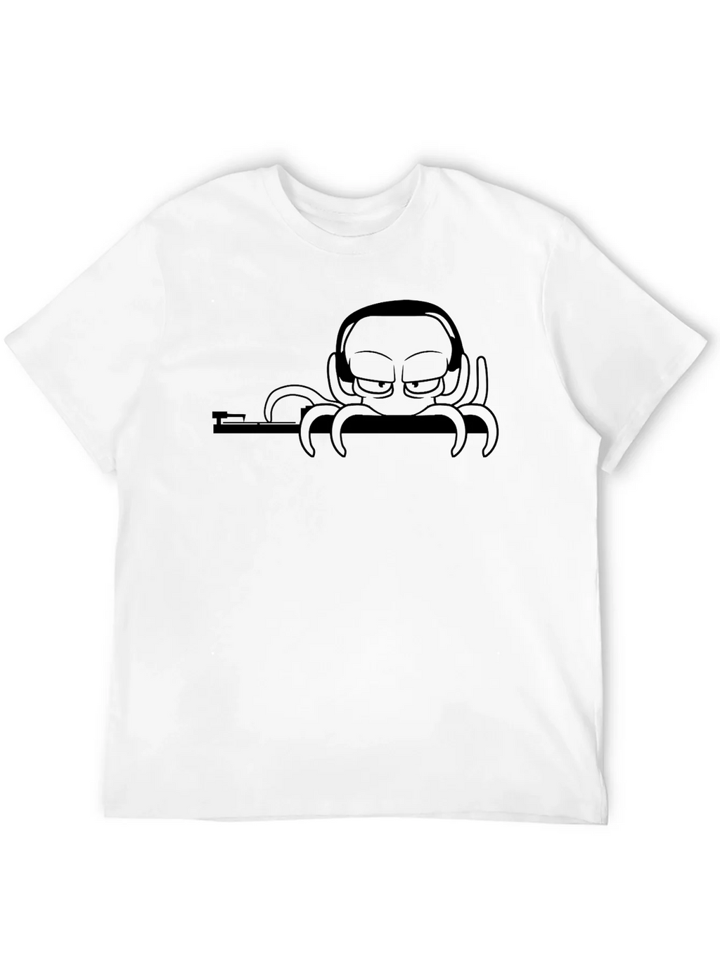 Cool Octopus DJ Graphic T-Shirt - Black Cotton Tee product image 11
