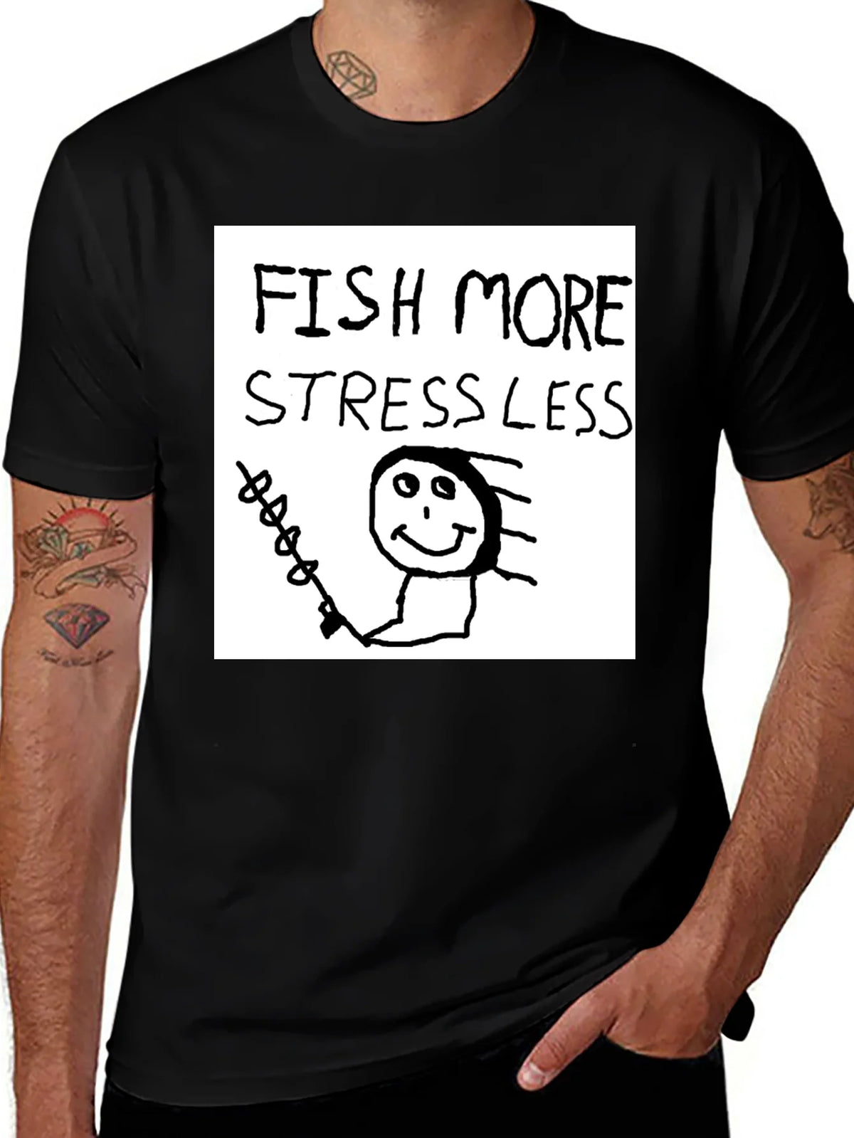 Fish More Stress Less T-Shirt product image 1