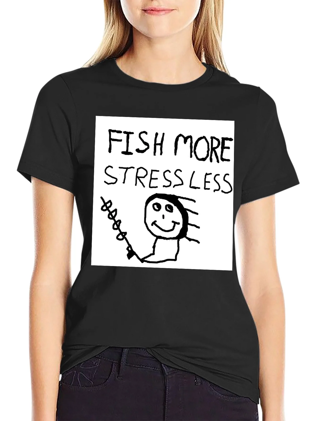 Fish More Stress Less T-Shirt product image 2