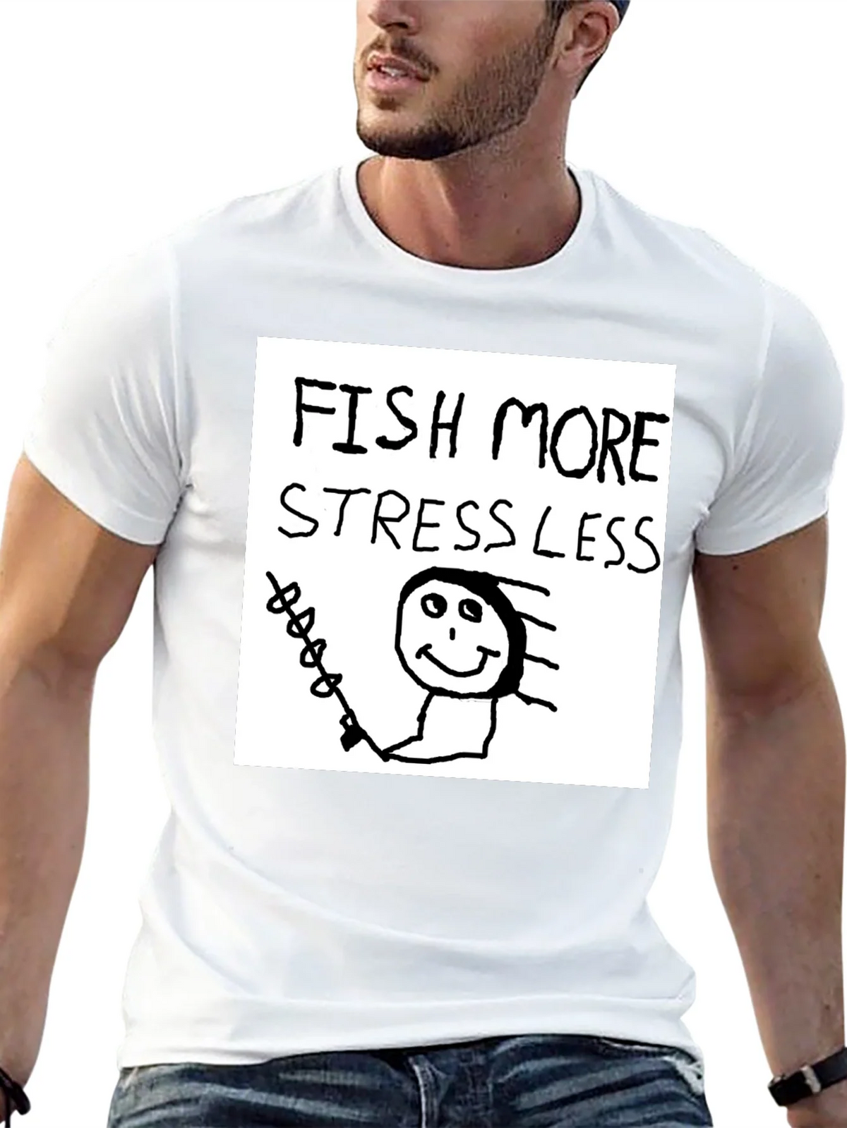 Fish More Stress Less T-Shirt product image 12