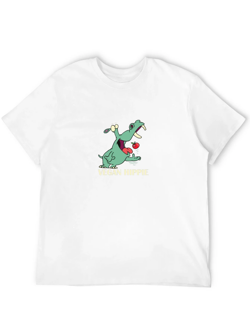 Vegan Hippie T-Shirt - Cute Hippopotamus Graphic Tee product image 3