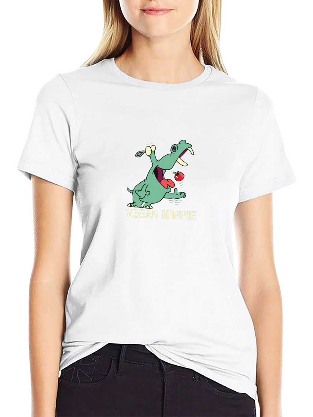 Vegan Hippie T-Shirt - Cute Hippopotamus Graphic Tee product image 11