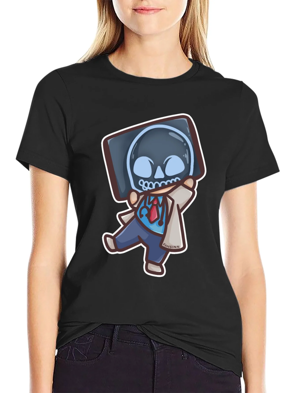 Funny Doctor X-Ray Skull T-Shirt product image 5
