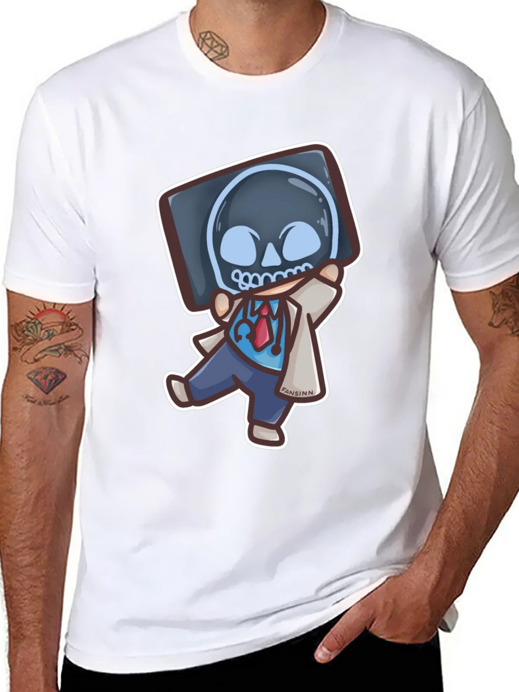 Funny Doctor X-Ray Skull T-Shirt product image 10