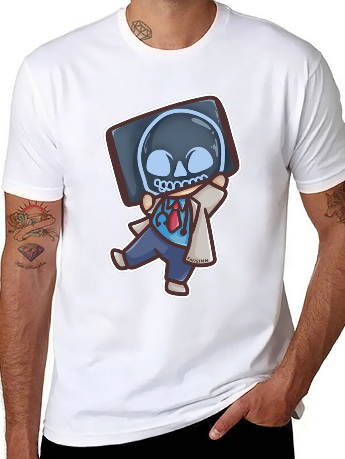 Funny Doctor X-Ray Skull T-Shirt product image 10