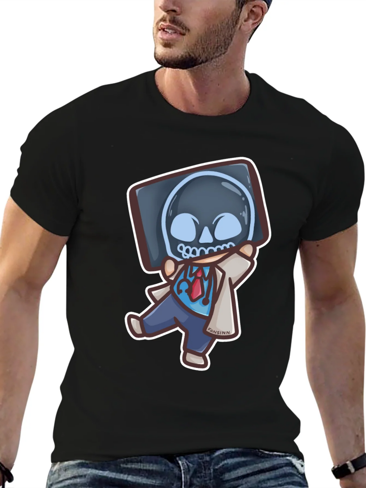Funny Doctor X-Ray Skull T-Shirt product image 9