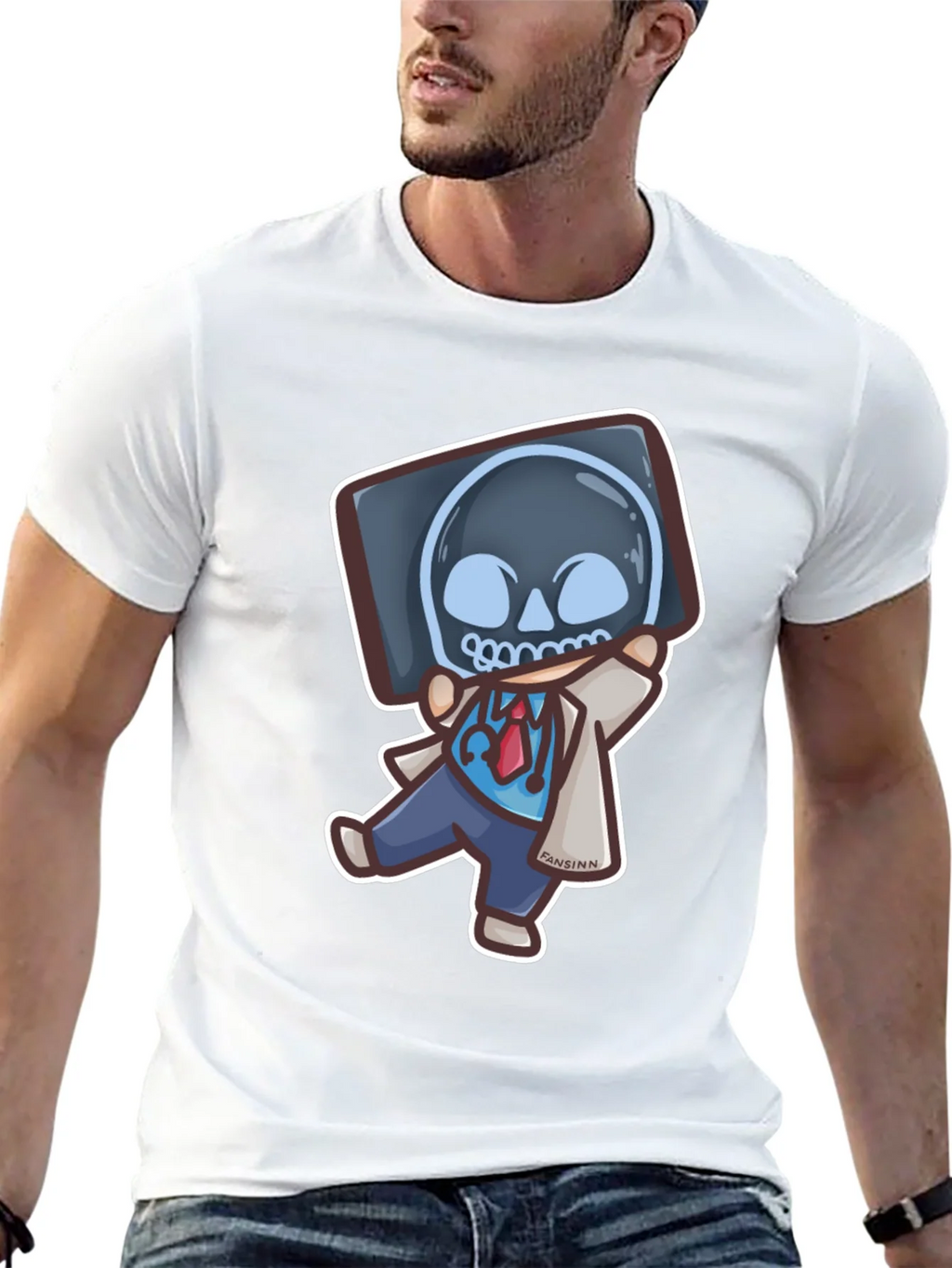 Funny Doctor X-Ray Skull T-Shirt product image 4