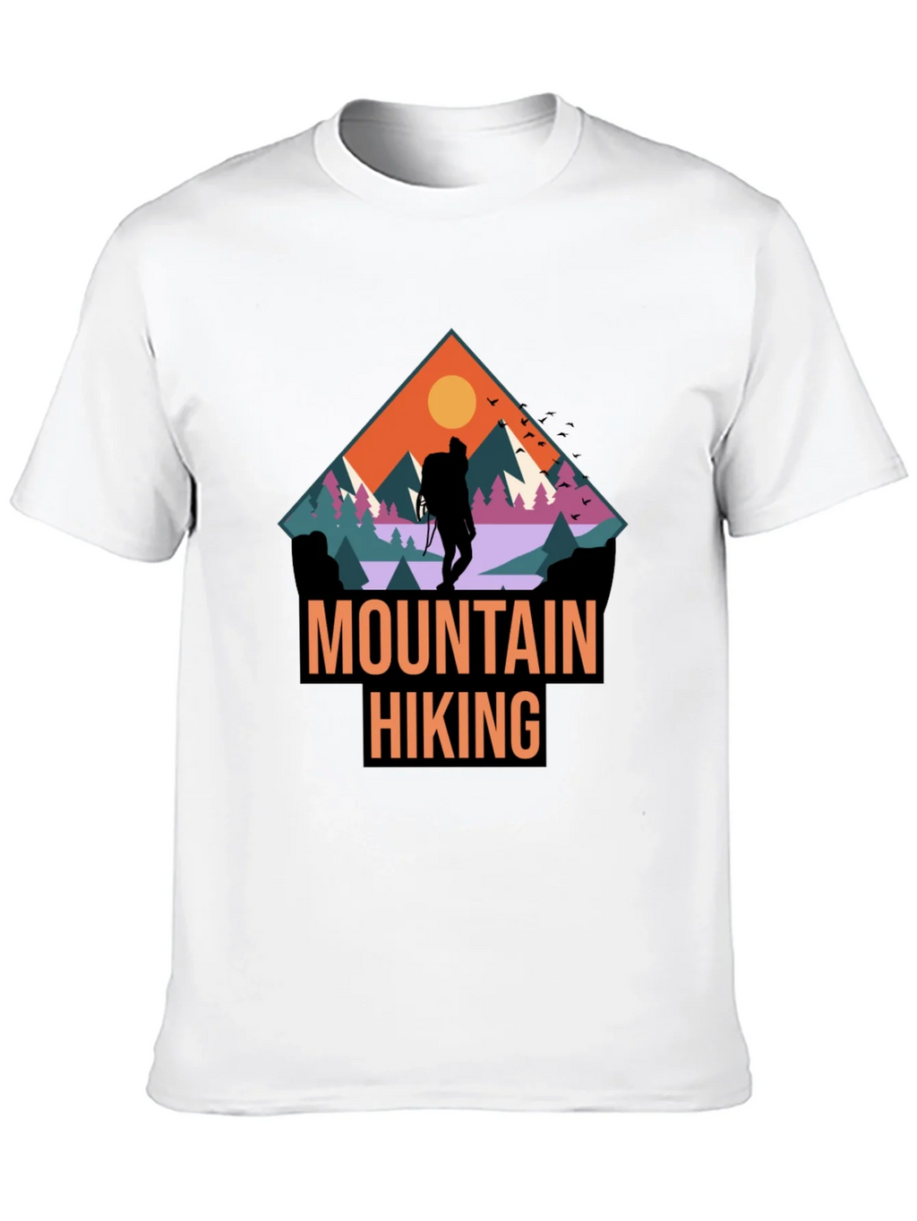 Mountain Hiking Graphic Print Black T-Shirt product image 9