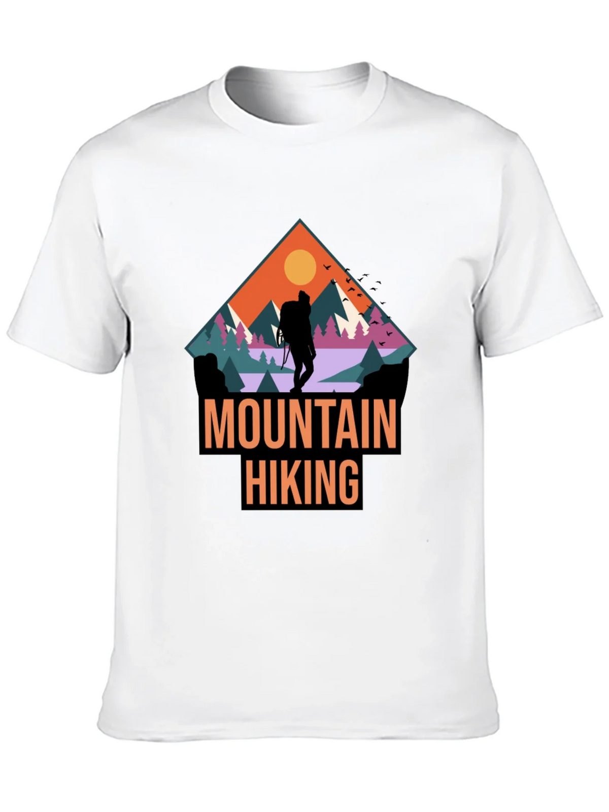 Mountain Hiking Graphic Print Black T-Shirt product image 9