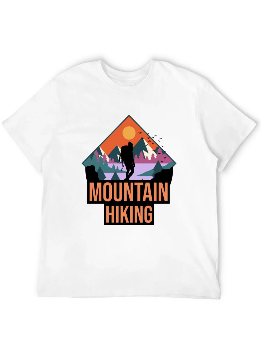 Mountain Hiking Graphic Print Black T-Shirt product image 11