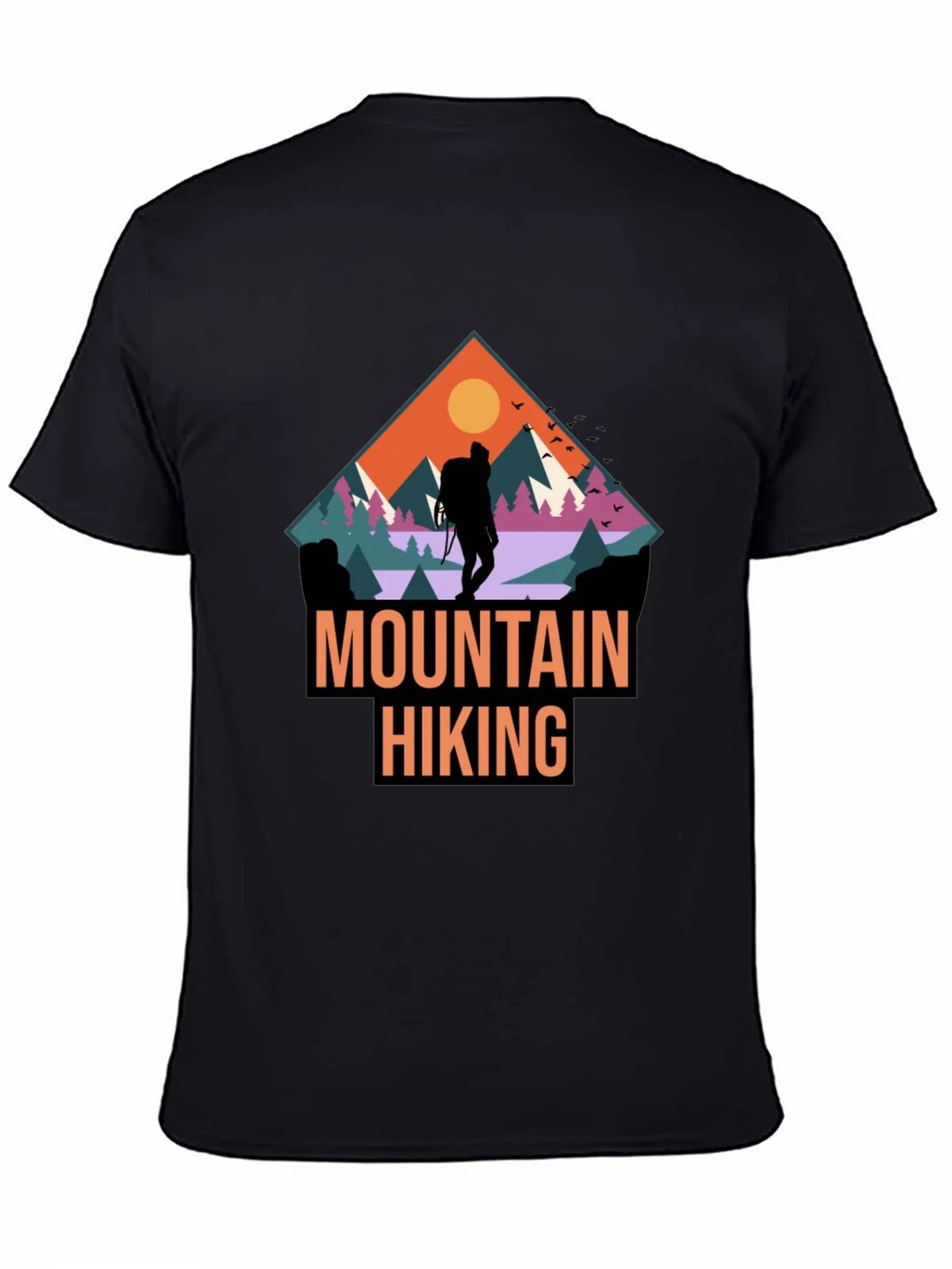 Mountain Hiking Graphic Print Black T-Shirt product image 4