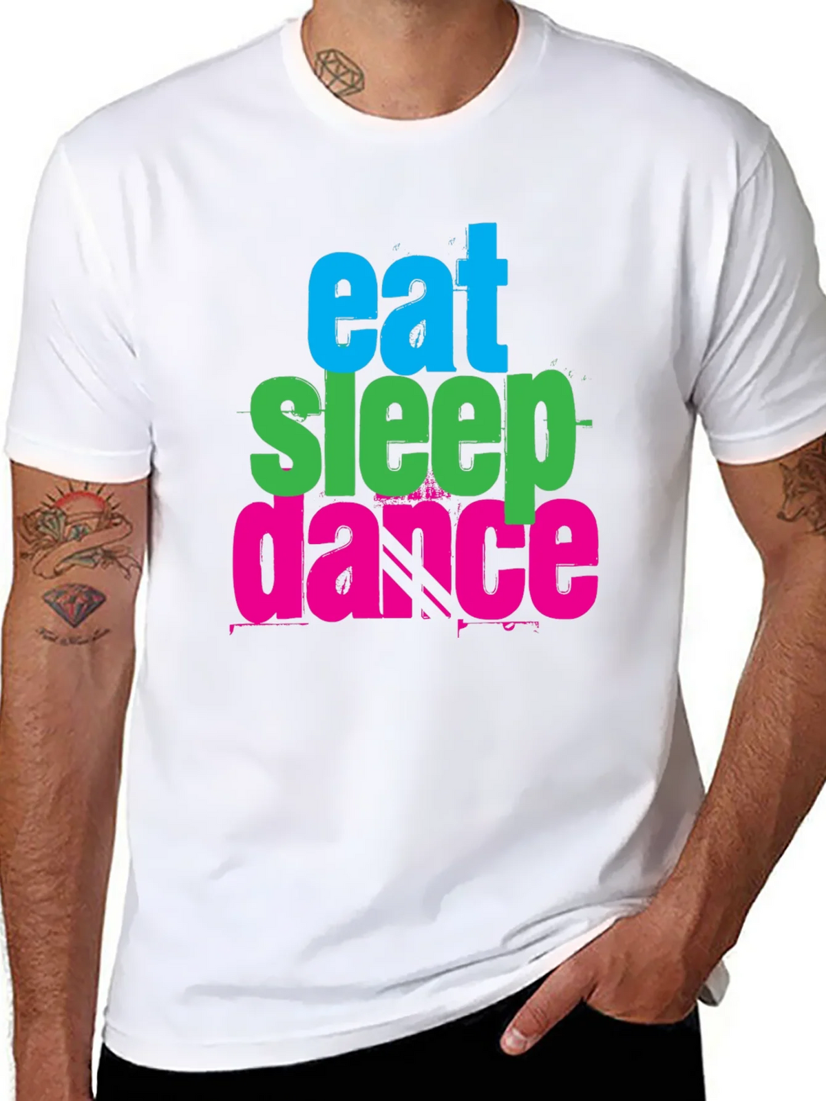 Eat Sleep Dance Graphic Tee - Black Cotton T-Shirt product image 7